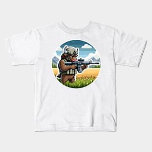 Tactical Bison Buffalo Kids T-Shirt